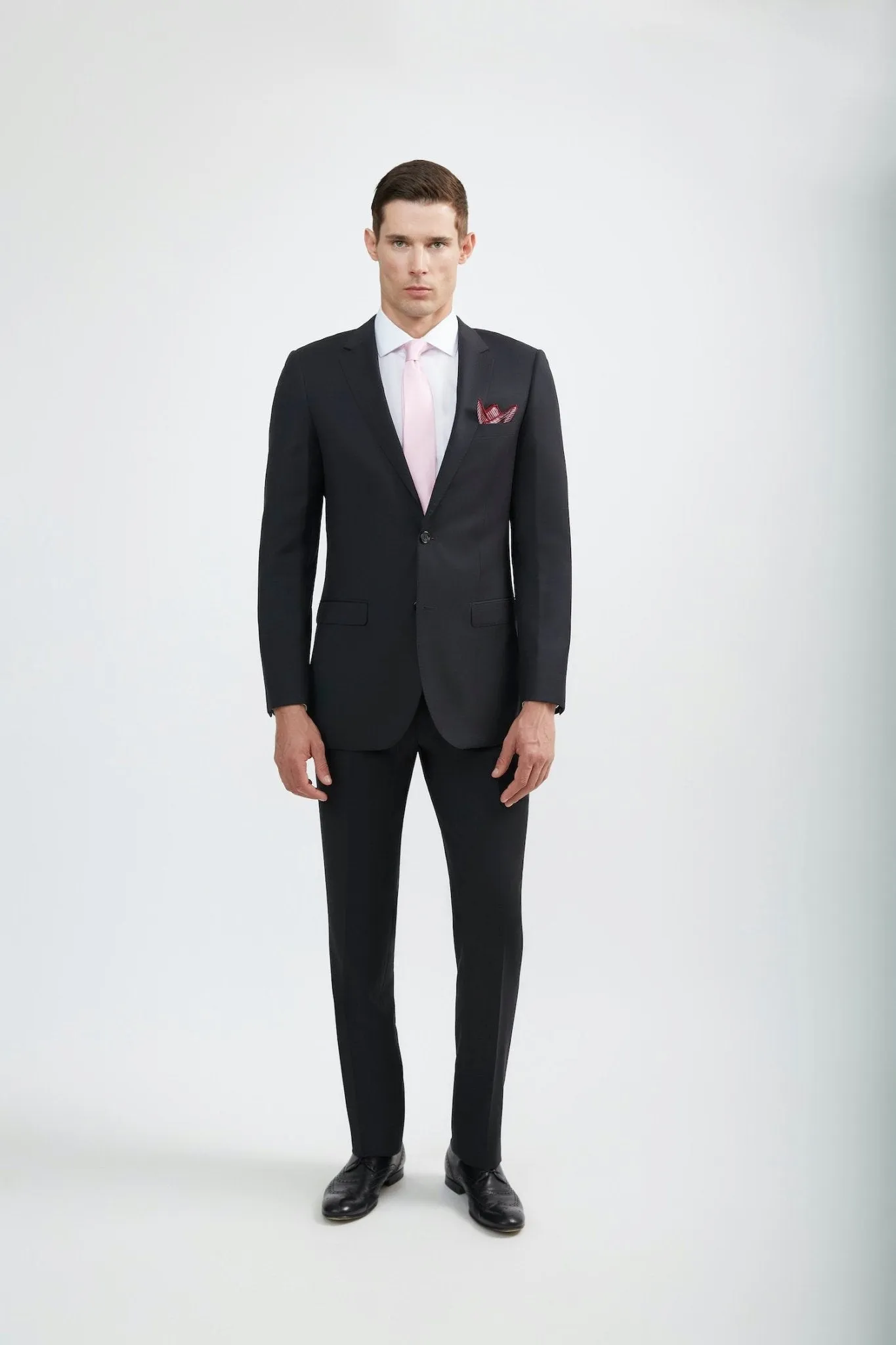 Luxurious 100% Super Fine Italian Wool Charcoal Grey Suit