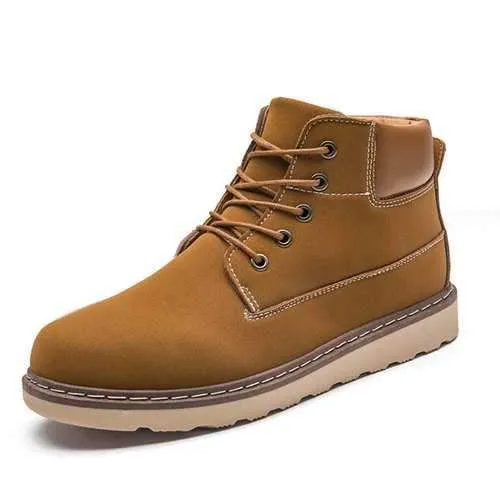 Men Casual Comfortable Leather Lace Up Boots