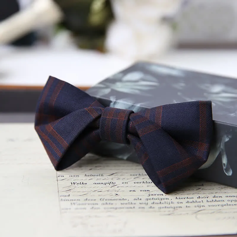 Men's British Style Classic Plaid Bow Tie