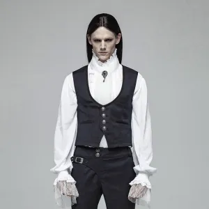 Men's Goth Single-Breasted Vest Blue