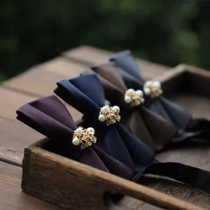 Men's Pearl Formal Tuxedo Bow Tie