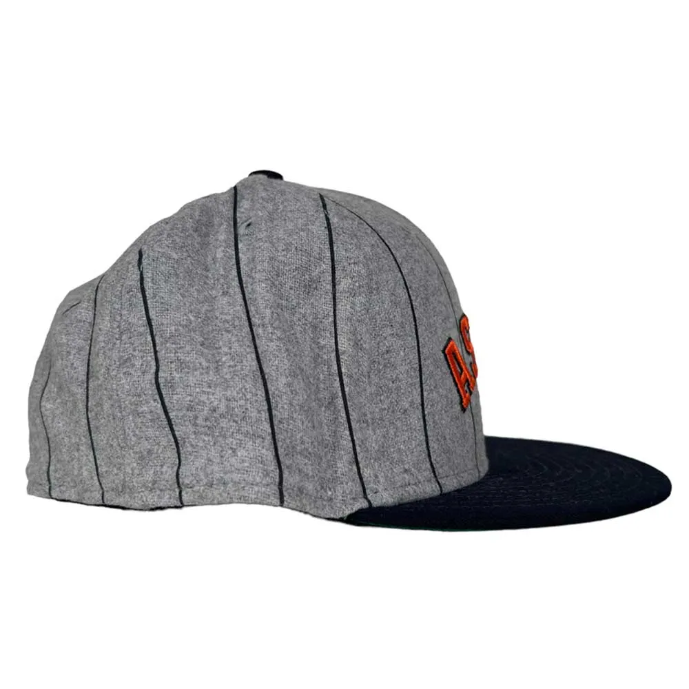 New Era Hat 5950 Houston Astros Heather Pinstripe Gray Light Wool 5950 Day