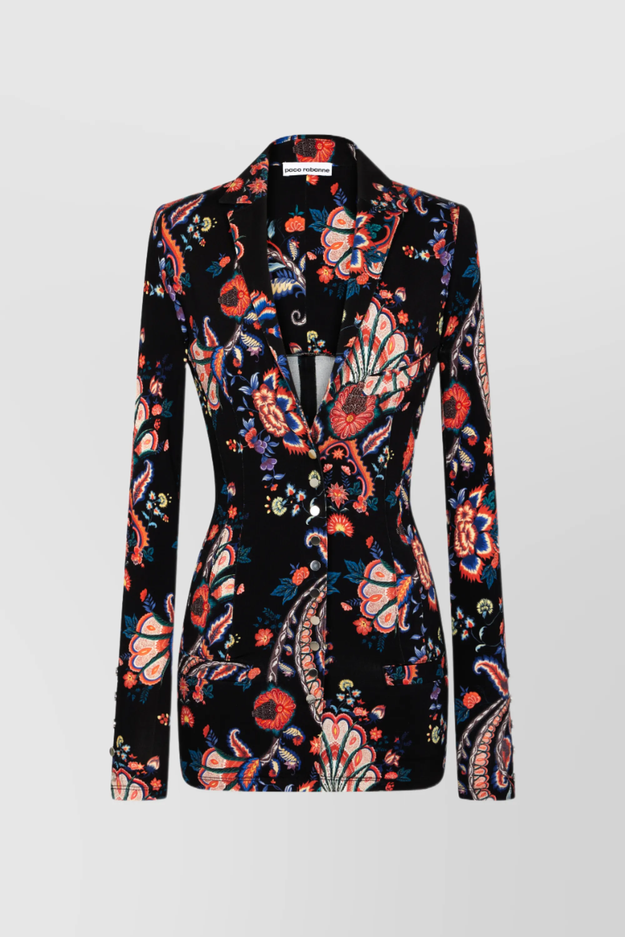 Paisley printed fitted tailoring blazer