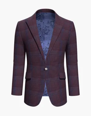 Purplish Red Check Super 110'S / Style No WL2335113