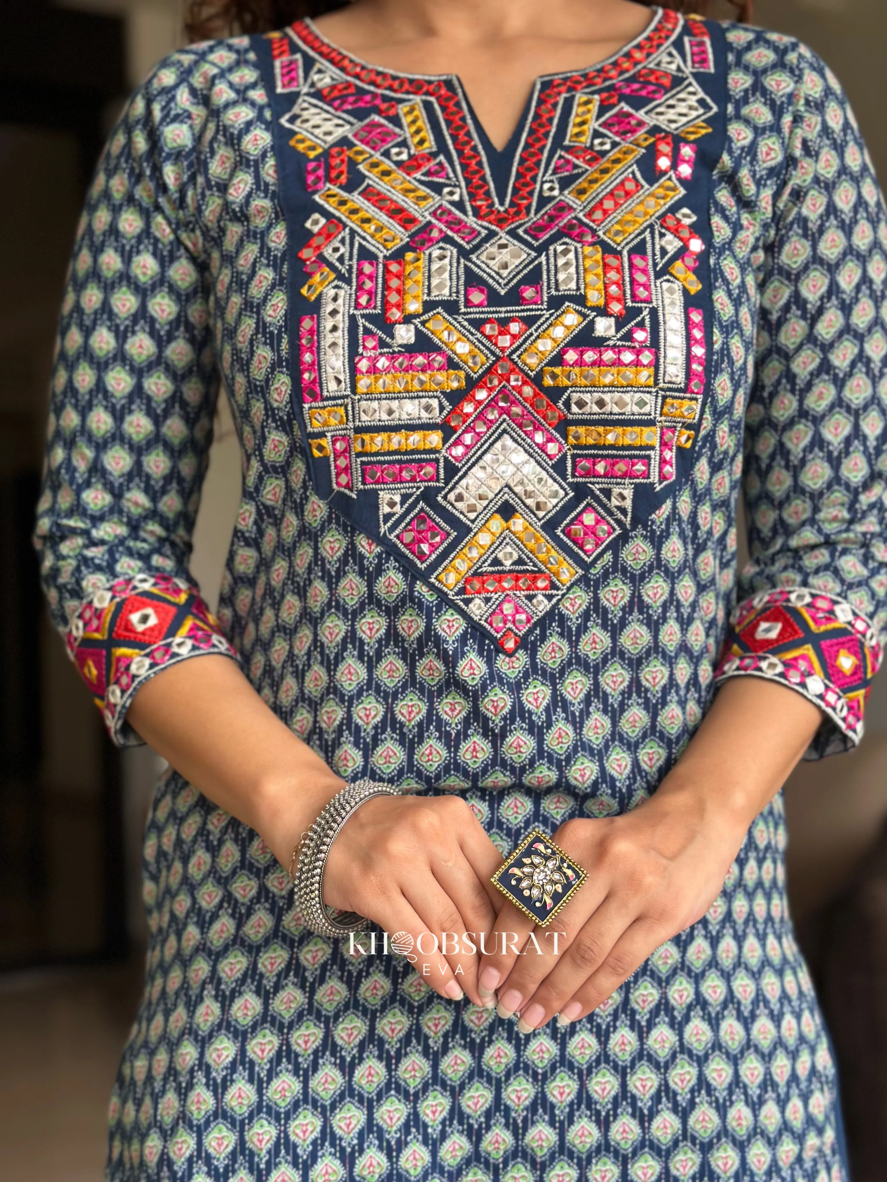 Radha Blue Kurta With Afghani Salwar