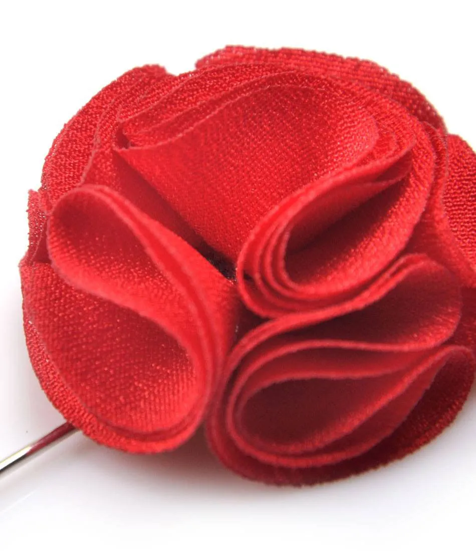 Rosso Corsa Edgar Flower Lapel Pin - Small