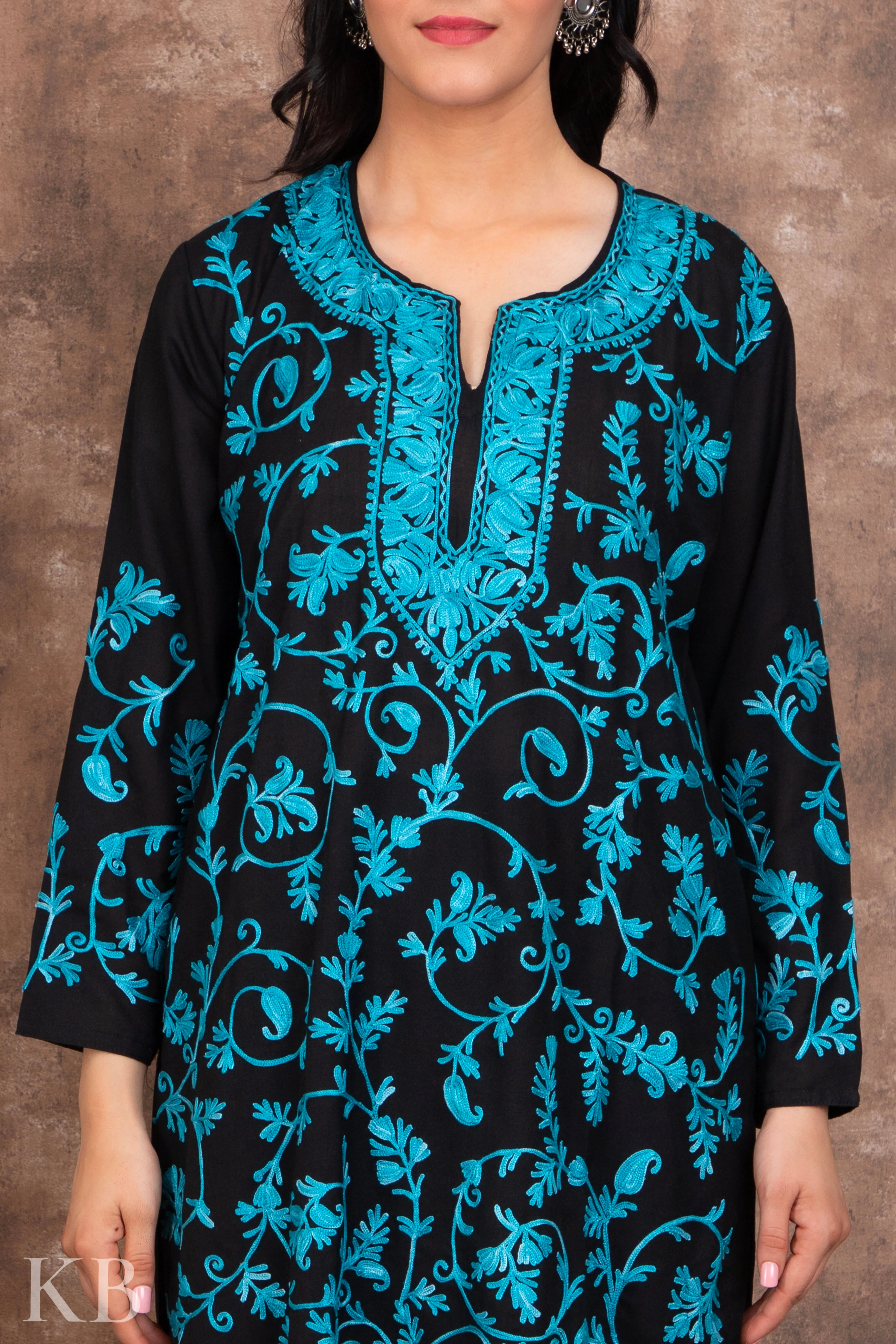 Sea Green Aari Embroidered Summer Suit