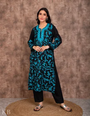 Sea Green Aari Embroidered Summer Suit