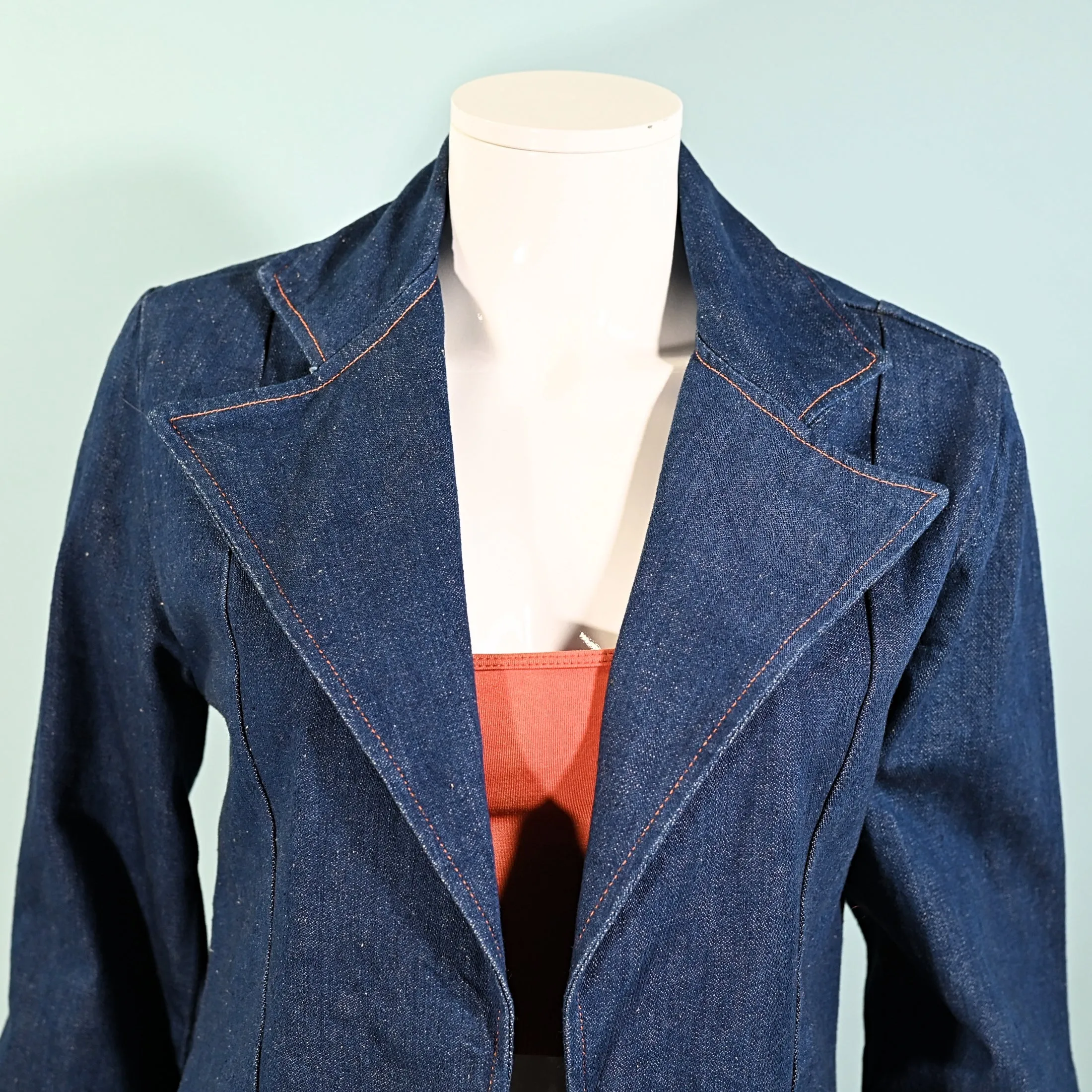 SOLD Vintage 70s Women's Maverick Denim Blazer/Jacket S/M