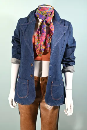 SOLD Vintage 70s Women's Maverick Denim Blazer/Jacket S/M