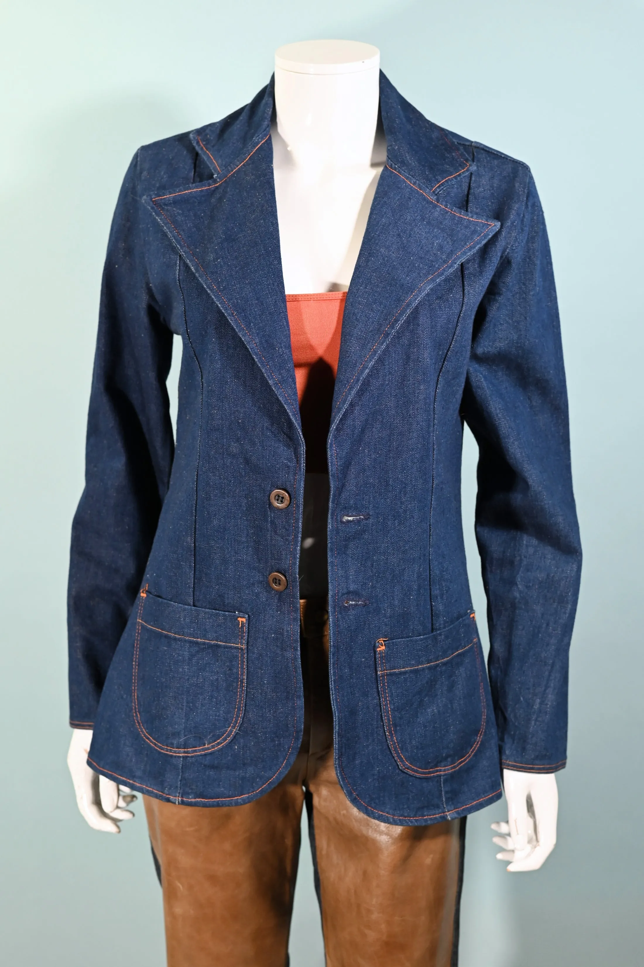 SOLD Vintage 70s Women's Maverick Denim Blazer/Jacket S/M