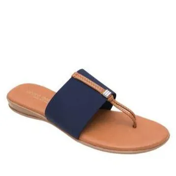 The Elastic Thong Sandal in Navy