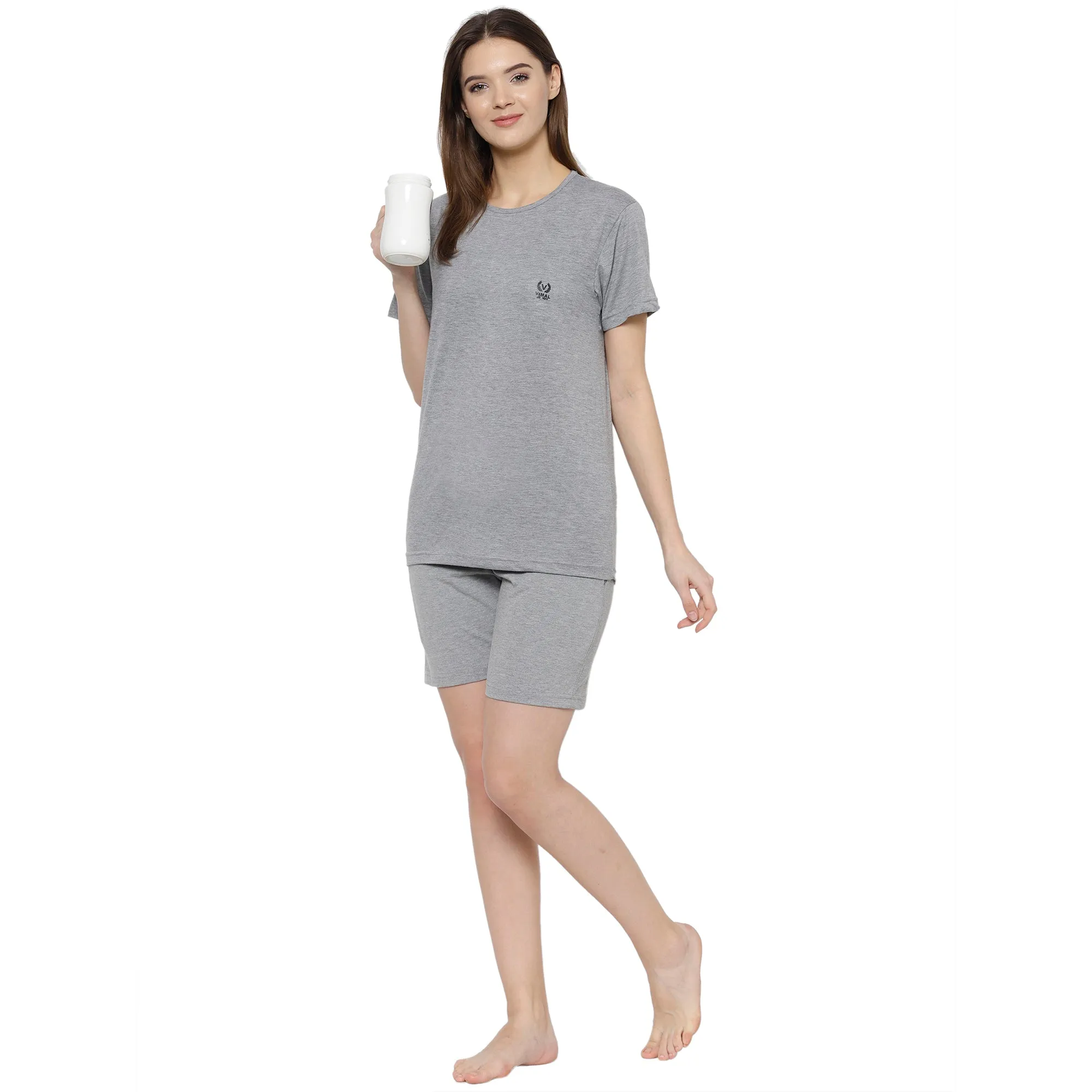 Vimal Jonney Grey Women's Night Suit