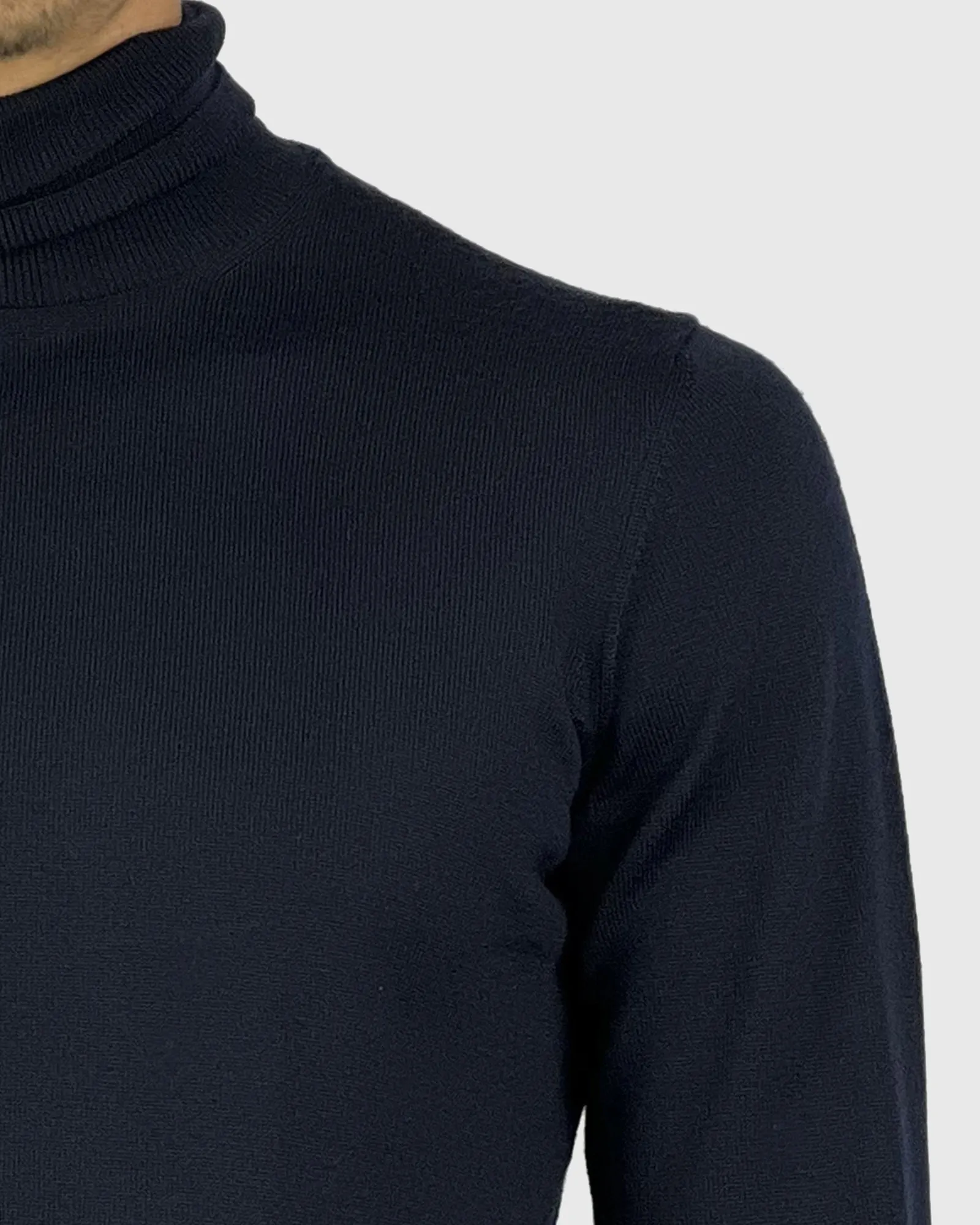 VISCONTI W23R NAVY WOOL ROLL NECK / POLO NECK