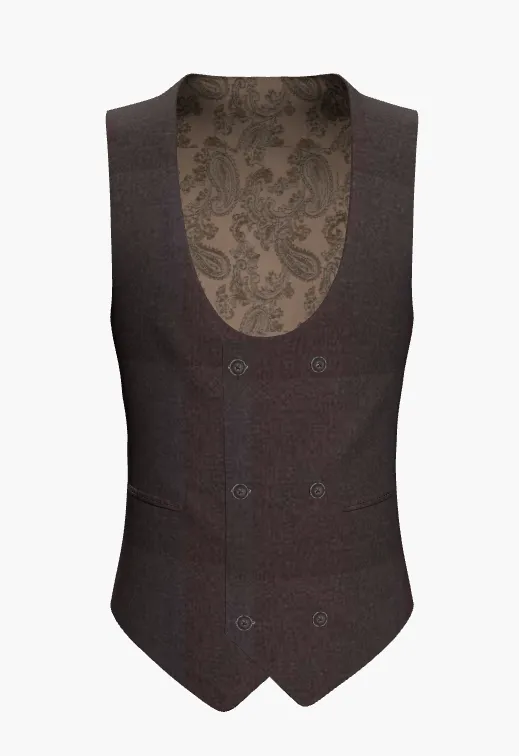 Waistcoat Dark Brown Super 110'S / Style No WL2335047