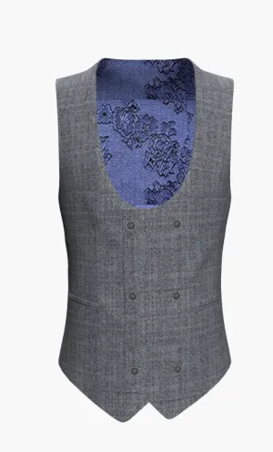 Waistcoat English Wool Medium Grey Super 120'S/ Style No WL2335004