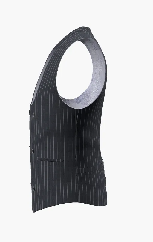 Waistcoat Grey Pinstripe Super 120'S / Style No WL2335079