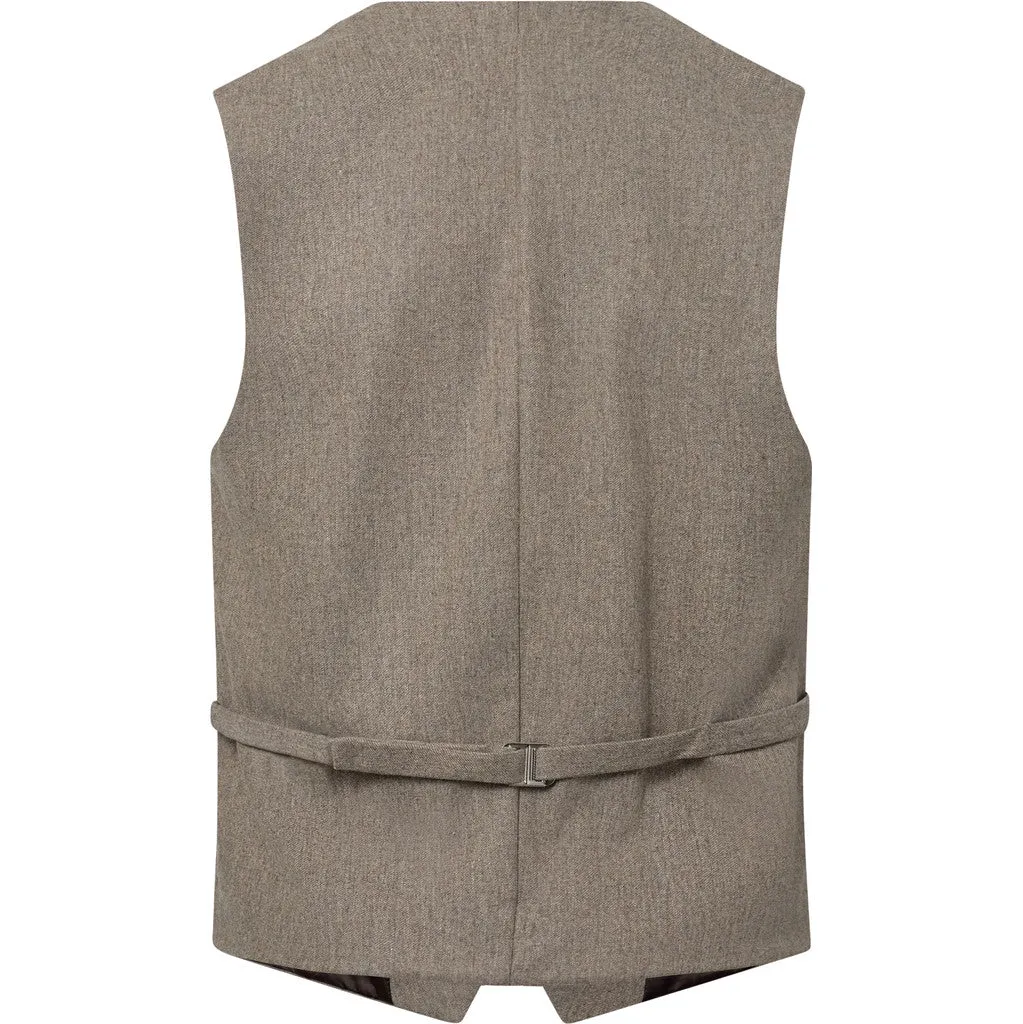 Wolf Flanell Wool Vest - LBR Light Brown